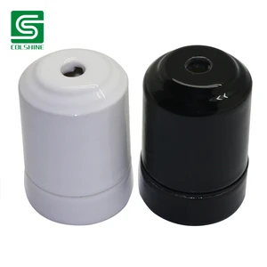 Retro E14 Ceramic Lamp Socket in Glazed Porcelain for Stylish Vintage Lighting Projects