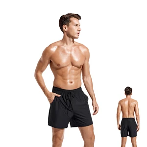 In-Stock Tan Through Men's Beach Short SwimWear 1-Piece Black Color Swim Trunks Say Goodbye Tan Line