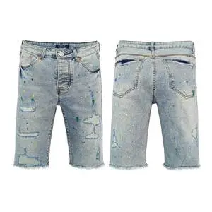 Hot Summer Vintage Shorts High Quality Men Fit Baggy Jeans Short PUR Denim Shorts Jorts With Pocket for Men