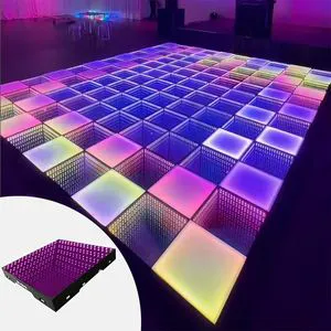 Wholesale Mirror 3D Infinity+Rainbow Matte LED Dance Floor Tile Panel DJ Disco Nightclub DMX 3D Tunnel RGB LED Light Dance Floor