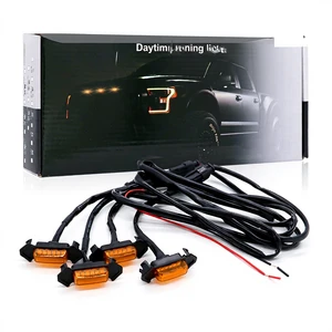 Led Warning Daytime Running Light Front Bumper Grille Small Yellow Light Car Lighting Accessories