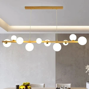 Custom Hotel Creative Murano Hand Blown Lamp Milk Glass Shade Chandelier Glass Ball Led Pendant Light for Living Room