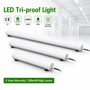 LED Tri proof Light IP66 120° Beam Angle Factory Warehouse Cold Storage CE RoHS 5 Years Warranty