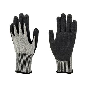 GLBZ024 Safety Industrial Anti Cut Level 5 Proof Work Gloves Hppe Latex Coated Cutting Resistant Protective Anti Cut Gloves