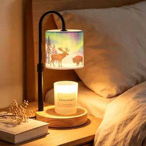 Wholesale House Warming Gift Candle Heating Lamp Christmas Elk Candle Warmer Lamp Adjustable Dimmer Timer Candle Melting Lamp