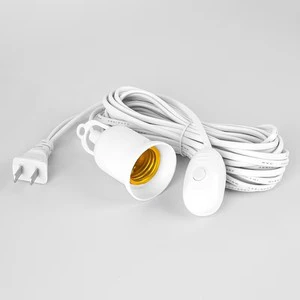 E27 LED Light Socket 2M Extension Cord With On/Off Switch and US AC Power Plug Bulb Socket for Pendant Lighting Bulb