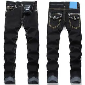 Apparel Overstock Men's Casual Cotton Denim Pant Straight-Leg Loose Elastic Business Casual spring summer Autumn Long Pants