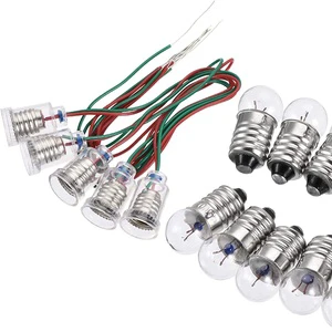 Hot Nickel Plated Copper Lamp Socket, 2.5V Bulb Holder Wire Lead Screw Base with E10 Bulb