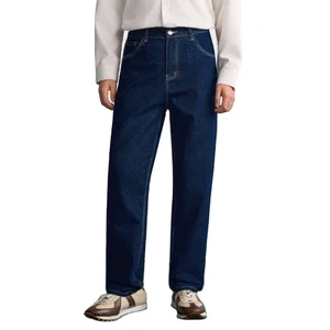 Vintage Style Mens DX Stone Blue Straight Fit Wide Leg Denim Jeans Eco Friendly Breathable Washed Loose Plus Size Light Summer