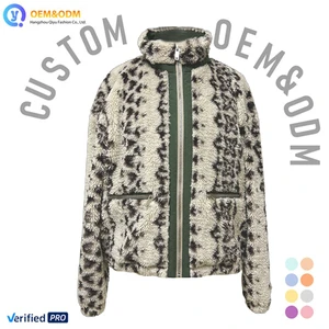 2026 Q&D OEM Custom Stand Collar Faux Fur Fleece Geometric Outwear Composite Winter Puffer Jean Denim Women's Coat Jacket