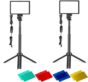 Top Light 4 Color Filters Photo Studio Light LED Dimmable Video Light with Mini Tripod Stand Table