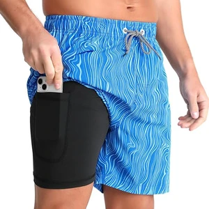 Gym Ocean Plus Size Men's Striped Swim Trunk Premium Pattern Swim Surf Swimming Shorts Quick Dry Lining Beach Pants