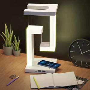 Floating Levitating Led Light With 15W Phone Charger Station Wireless Charging Night Lamp