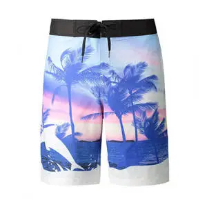 Men's Casual 100% Polyester Swim Trunks Breathable Elastic Mid-Waist Beach Shorts Waterproof Mesh Liner Plain Dyed Solid Color