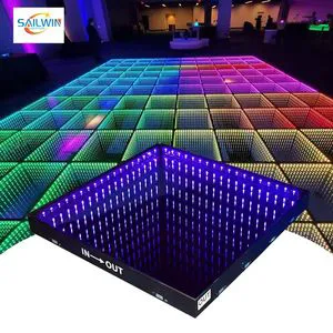 Sailwin Factory Source 3D LED Dance Floor Tiles Luminous Mirror Infinity Abyss Dance Floor for DJ Disco Party Bar KTV Wedding