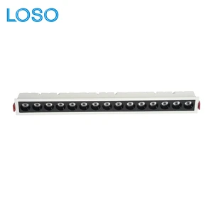 LOSO Wholesale Price Indoor Office Store Home Aluminum 10W 20W 30W Embedded LED Linear Grille Light