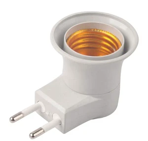 On/Off Button EU Plug to Bulb Holder E27 Female Socket