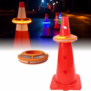Red Blue Amber Flashing High Visibility LED Traffic Ring Warning Light Rechargeable Emergency Strobe Beacon For Road Safety