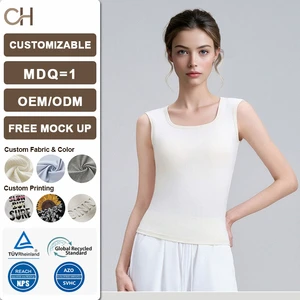 2026 New Cotton Padded Vest Women Square Neck Sleeveless Cooling Top Spring Summer Layering Solid Versatile Slim Fit Camisole