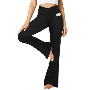 Women's Casual Boot Cut Yoga Pants High Waist Flare Leggings with Breathable Knitted Fabric for Workout