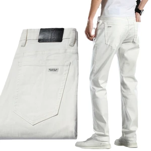Men's Straight Slim Plus Size Casual Denim Jeans High Quality Eco-Friendly Breathable Autumn Print White for Sale