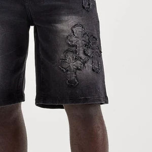 Wholesale Men's Stretch Casual Denim Shorts In New Summer Fashion 100% Cotton With Elastic Waist Closure Men's Denim Shorts