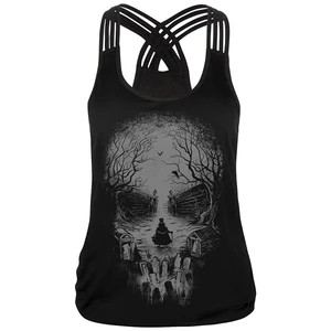 Women's Plus Size Breathable Quick Dry Casual Lace Running Vest Spaghetti Strap Yoga Singlets Gym Fitness Tank Top Cross Back