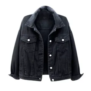 Wholesale Custom Women's Denim Jackets Casual Button Down Jackets Oversized Denim Jeans Jackets Women's Denim Sets