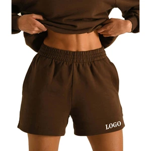 Custom Print High Waist Women's Plus Size Shorts Elastic Drawstring Breathable Cotton Quick Dry Eco-Friendly Casual Style