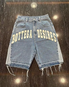 Wholesale Men's Denim Jorts 12-14 oz Heavyweight Embroidery Plus Size Baggy Jeans Shorts for Summer Casual Custom Design