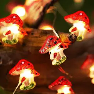 Waterproof Decoration 2M 20LED 3M 30LED String Light Outdoor Copper Wire Christmas String Lights Mushroom Copper Wire Lights