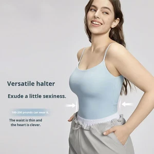 Nude-feel Breathable High Support Plus-Size Yoga Vest Chest Pads Crisscross Straps Beautiful Back Camisole for Women Pilates