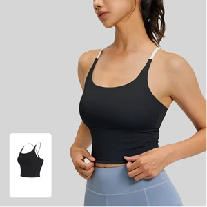 Women'S Nylon Plus Size Quick Dry Breathable Tank Top Beauty Cross Back Seamless Gym Fitness Yoga Sports Vest
