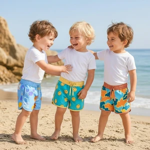 Factory Customized Children Drawstring Swim Trunks Convenient Washing Boys Swim Shorts UV-guard Kids Swimwear
