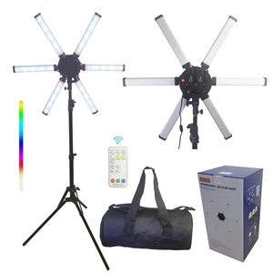 HD-60X Six-armed Adjustable Color Temp 2500-6500K 5V LED Camera Fill Light for Outdoor Photography & Video Beauty Live Streaming