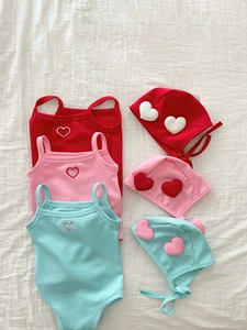 26 Summer Baby One-piece & Two-piece Swimsuit Set Korean Style Quick-drying Polyester with Collar Label Swimwear