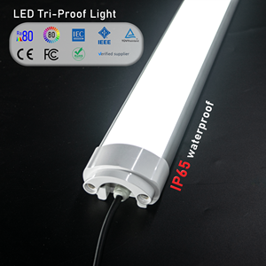 Commercial Garage Aluminum Body Waterproof Ip65 Emergency Batten Fitting Tri-proof Led Linear Light