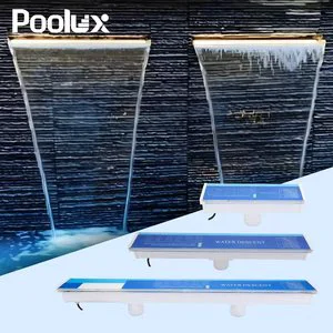 LED Acrylic Waterfall 310 610 910 Mm In Stock For Modern Swimming Pool Landscape Sheer Descent Waterfall