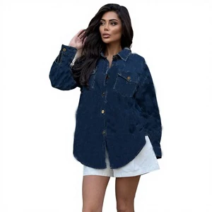 European American England Style Quick Dry Denim Jacket Fashionable Trendy Loose All-Match Single-Breasted Women's Washed Spring