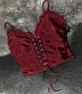 Women's Summer Girl Tie up Camisole Tops Lace Sleeveless V Neck Ruffle Bustier Tops Crop Tops Plus-Size Sexy Ladies Short Vest