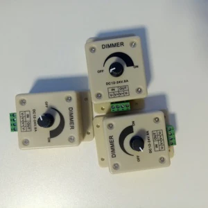 8A Single Color Knob LED Dimmer 12V 24V Dimmer Switch on OFF Single Color LED Strip Light Dimmer