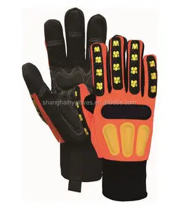 Factory sale CE Approved PVC Anti-Slip Spandex Oil Industrial Glove - 7975 safety glove hands protection safety