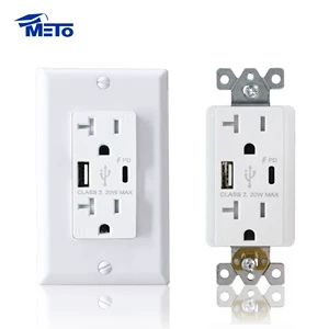 Mertal US Standard 20A 125V GFCI Duplex Receptacle Wall Socket GFCI For Kitchen Restaurant