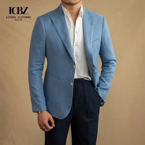 Summer Linen Lapel Lapel Suit Korean Style commuter Fashion Trend Slim Fit Men Casual Suit