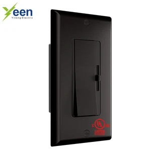 Yineng 0-10V Dimmers 600VA Single Pole or 3-Way DM2010S 120V/ 277V Brown Smooth Dimming Light Switch with Customized Color Box