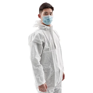 Junlong Disposable Cleanroom Coverall Suit Lightweight Waterproof Anti-Static Safety Workwear Hood Boots ISO13485 Certified