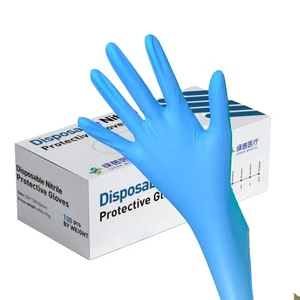 Factory Blue Disposable Safety Nitrile Gloves CE Certified Puncture-Resistant Powder-Free Food Handling for Pcs/Box