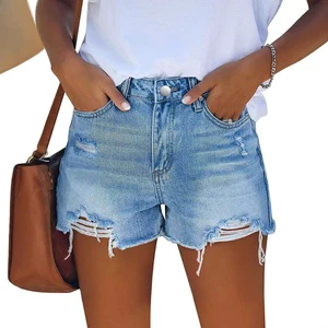 Women's Denim Shorts Vintage Denim Shorts Ripped Summer Hot Pants Custom