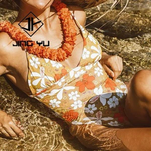 Wholesale Factory High Quality Women's Swimsuit Printed Swimsuit Custom Recycled Nylon Fabric One Piece Swimwear