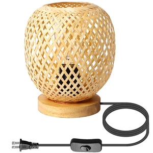 Cross-border Bamboo Table Lamp Night Light for Office Study Bar Caf & Restaurant Use